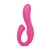 Розовый вибромассажер с клиторальным отростком Harmony Vibe - 16,8 см. - Together Toy