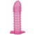 Гелевая розовая насадка с шипами - 12 см. - Toyfa Basic - в Прокопьевске купить с доставкой