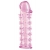 Гелевая розовая насадка на фаллос с шипами - 12 см. - Toyfa Basic - в Прокопьевске купить с доставкой