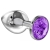 Малая серебристая анальная пробка Diamond Purple Sparkle Small с фиолетовым кристаллом - 7 см. - Lola Games - купить с доставкой в Прокопьевске