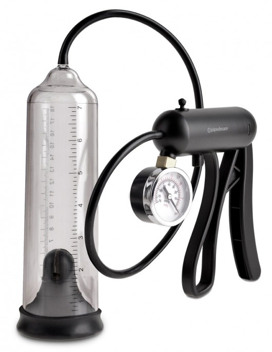 Вакуумная мужская помпа с датчиком давления Pro-Gauge Power Pump - Pipedream - в Прокопьевске купить с доставкой