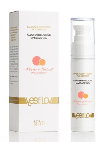 Универсальный массажный гель-смазка Allover Delicious Massage Gel с ароматом персика и аброкоса - 50 мл. - YESforLOV - купить с доставкой в Прокопьевске
