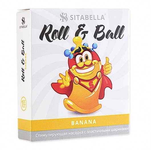 Стимулирующий презерватив-насадка Roll   Ball Banana - Sitabella - купить с доставкой в Прокопьевске