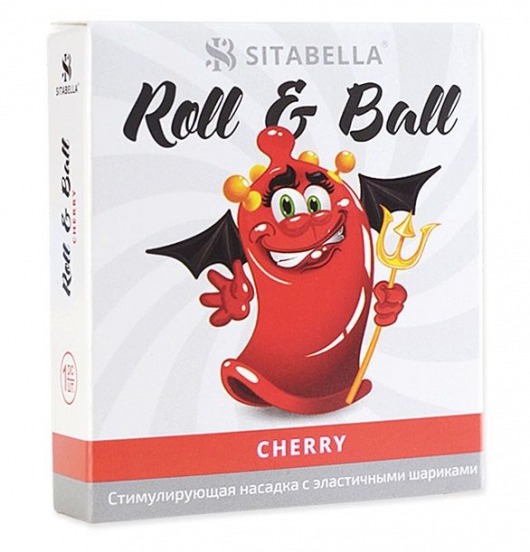 Стимулирующий презерватив-насадка Roll   Ball Cherry - Sitabella - купить с доставкой в Прокопьевске