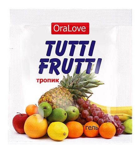 Пробник гель-смазки Tutti-frutti со вкусом тропических фруктов - 4 гр. - Биоритм - купить с доставкой в Прокопьевске