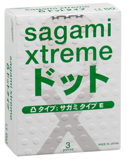 Презервативы Sagami Xtreme SUPER DOTS с точками - 3 шт. - Sagami - купить с доставкой в Прокопьевске