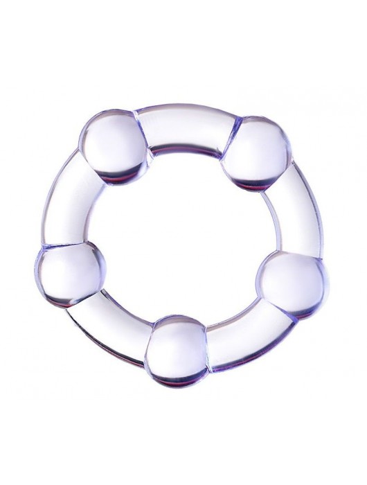 Фиолетовое эрекционное кольцо на пенис с бусинами - Штучки-дрючки - в Прокопьевске купить с доставкой