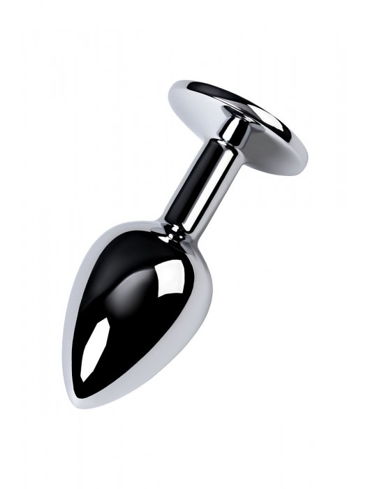 Серебристая конусовидная анальная пробка с фиолетовым кристаллом - 7 см. - ToyFa - купить с доставкой в Прокопьевске