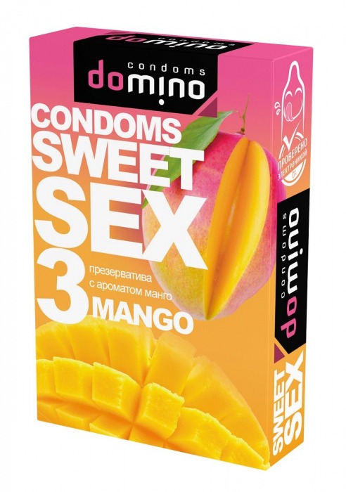 Презервативы для орального секса DOMINO Sweet Sex с ароматом манго - 3 шт. - Domino - купить с доставкой в Прокопьевске