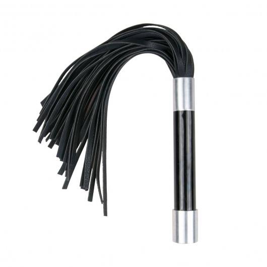 Черная плеть Easytoys Flogger With Metal Grip - 38 см. - Easy toys - купить с доставкой в Прокопьевске