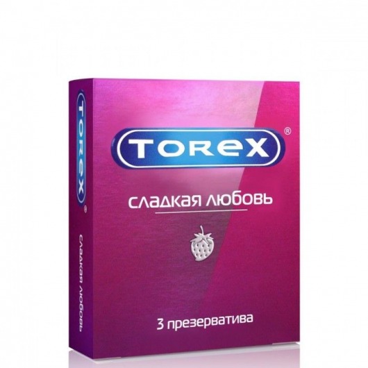 Презервативы Torex  Сладкая любовь  с ароматом клубники - 3 шт. - Torex - купить с доставкой в Прокопьевске