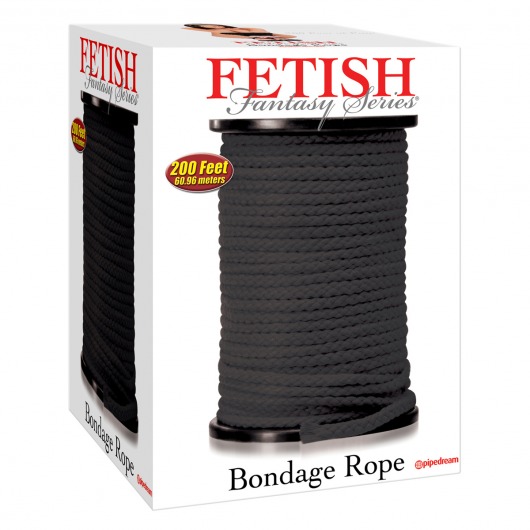 Черная веревка для связывания Bondage Rope - 60,9 м. - Pipedream - купить с доставкой в Прокопьевске