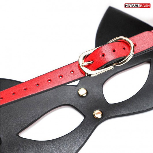 Красно-черная игровая маска с ушками - Notabu - купить с доставкой в Прокопьевске