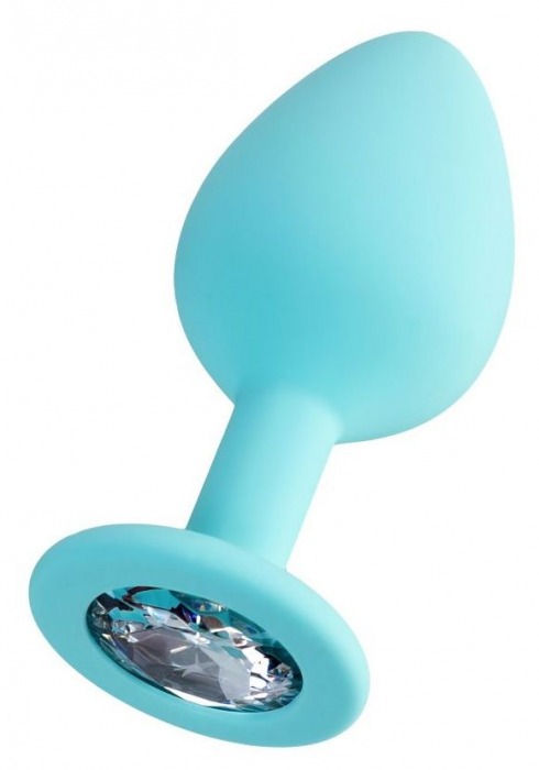 Мятная анальная втулка Brilliant с прозрачным кристаллом - 8 см. - ToyFa - купить с доставкой в Прокопьевске