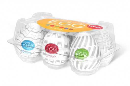Набор из 6 мастурбаторов Tenga EGG Easy Beat с различным рельефом - Tenga - в Прокопьевске купить с доставкой