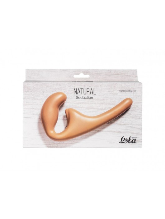Бежевый безремневой страпон Seduction - 20,5 см. - Lola Games - купить с доставкой в Прокопьевске