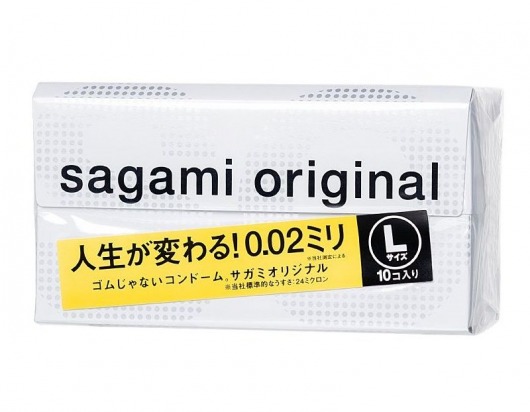 Презервативы Sagami Original 0.02 L-size увеличенного размера - 10 шт. - Sagami - купить с доставкой в Прокопьевске