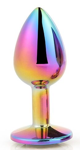 Голографическая анальная втулка с радужным кристаллом - 7,1 см. - Dream Toys - купить с доставкой в Прокопьевске