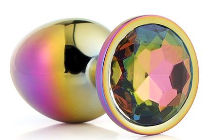 Голографическая анальная втулка с радужным кристаллом - 7,1 см. - Dream Toys - купить с доставкой в Прокопьевске