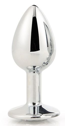 Серебристая анальная втулка с прозрачным кристаллом - 7,1 см. - Dream Toys - купить с доставкой в Прокопьевске