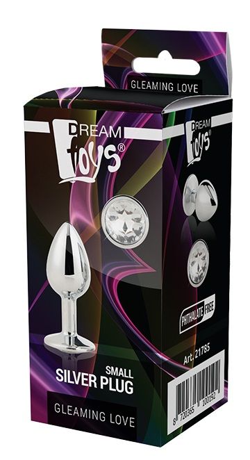 Серебристая анальная втулка с прозрачным кристаллом - 7,1 см. - Dream Toys - купить с доставкой в Прокопьевске