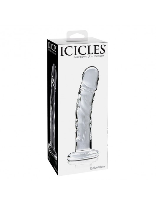 Прозрачный стеклянный фаллоимитатор Icicles №62 - 16,5 см. - Pipedream