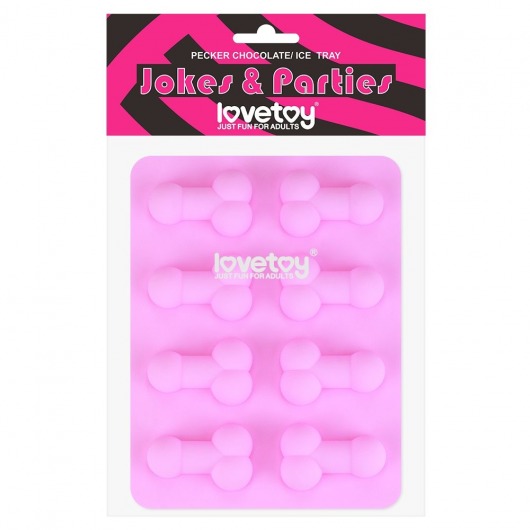 Розовая формочка для льда и шоколада Pecker Chocolate/Ice Tray - Lovetoy - купить с доставкой в Прокопьевске