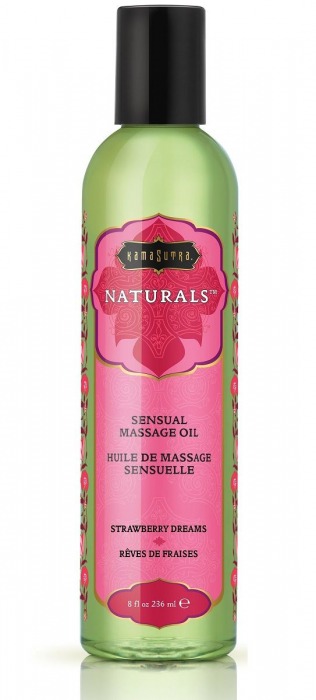 Массажное масло Naturals Strawberry Dreams с ароматом клубники - 236 мл. - Kama Sutra - купить с доставкой в Прокопьевске