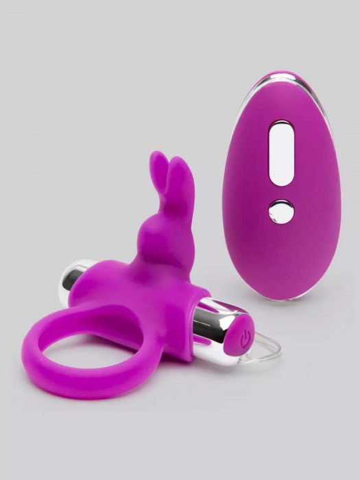 Лиловое виброкольцо с пультом ДУ Remote Control Cock Ring - Happy Rabbit - в Прокопьевске купить с доставкой