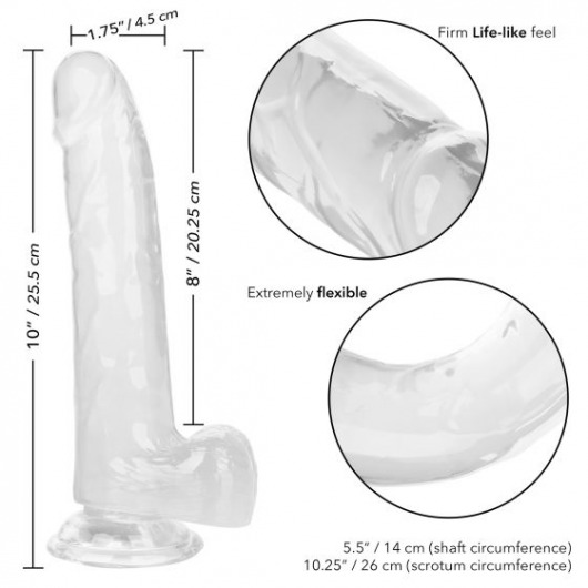 Прозрачный фаллоимитатор Size Queen 6  - 20,25 см. - California Exotic Novelties