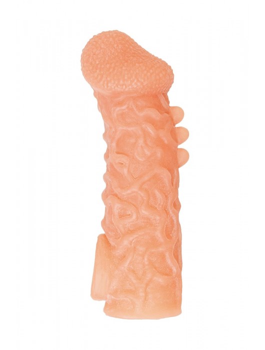 Телесная закрытая насадка с шершавой головкой Cock Sleeve Size S - 13,8 см. - KOKOS - в Прокопьевске купить с доставкой