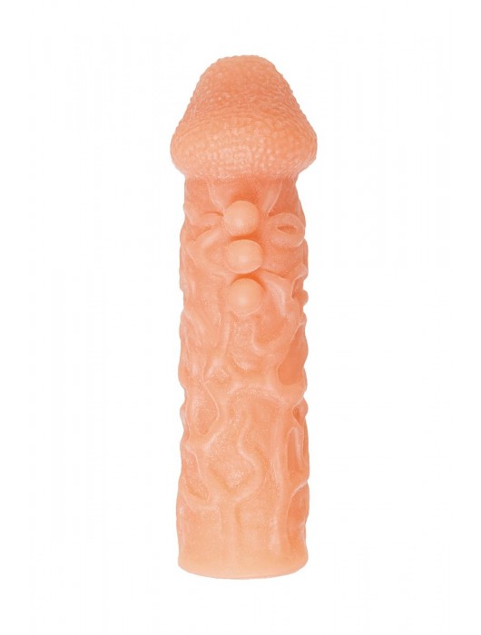 Телесная закрытая насадка с шершавой головкой Cock Sleeve Size S - 13,8 см. - KOKOS - в Прокопьевске купить с доставкой