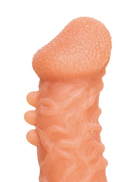 Телесная закрытая насадка с шершавой головкой Cock Sleeve Size S - 13,8 см. - KOKOS - в Прокопьевске купить с доставкой