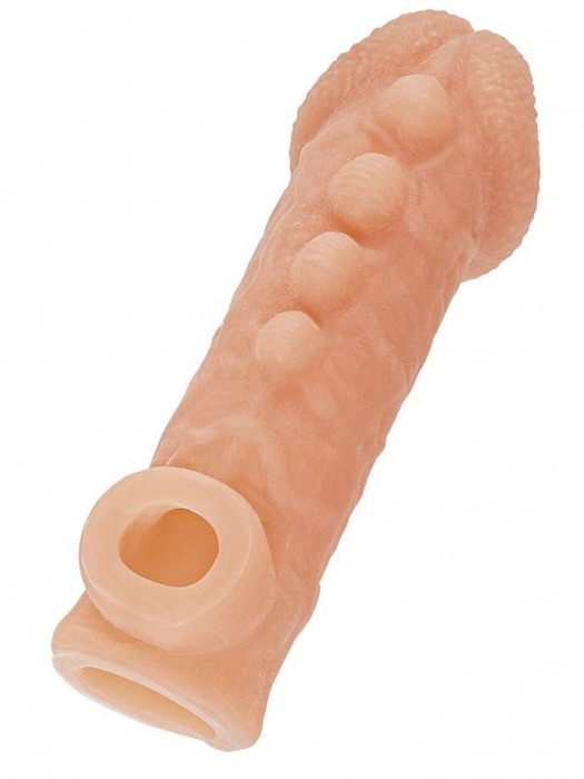 Телесная закрытая насадка с шишечками Cock Sleeve Size S - 13,8 см. - KOKOS - в Прокопьевске купить с доставкой