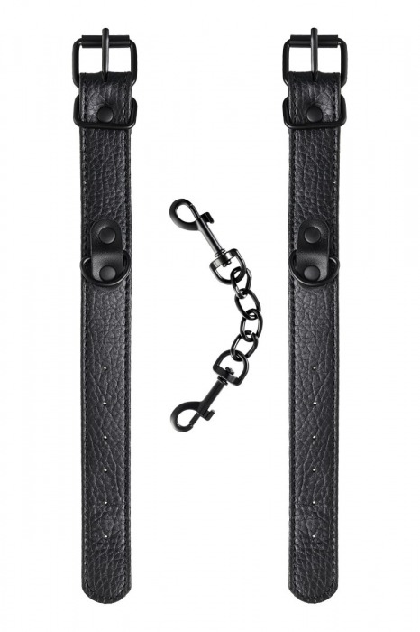 Узкие черные наручники на сцепке - ToyFa - купить с доставкой в Прокопьевске