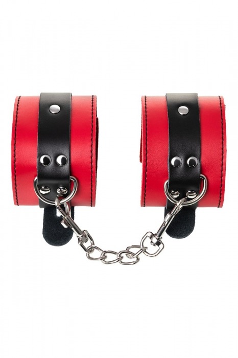 Красно-черные оковы на ноги из кожи - ToyFa - купить с доставкой в Прокопьевске