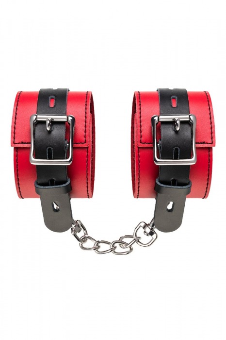 Красно-черные оковы на ноги из кожи - ToyFa - купить с доставкой в Прокопьевске