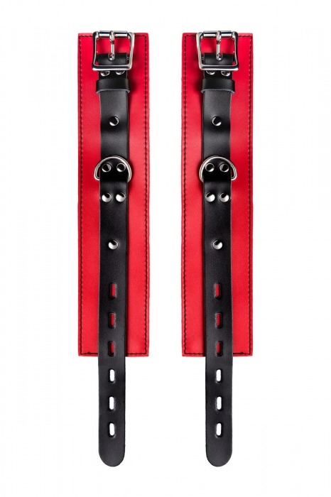 Красно-черные оковы на ноги из кожи - ToyFa - купить с доставкой в Прокопьевске