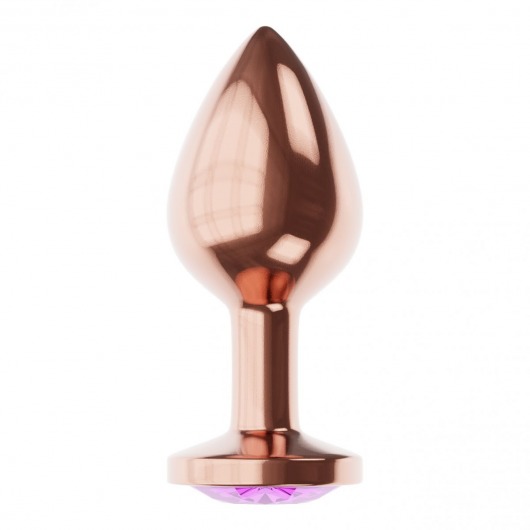 Пробка цвета розового золота с фиолетовым кристаллом Diamond Amethyst Shine S - 7,2 см. - Lola Games - купить с доставкой в Прокопьевске