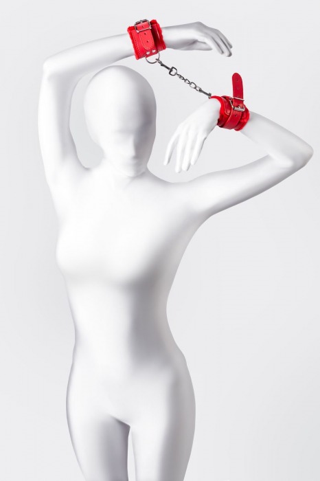 Красные наручники Anonymo из искусственной кожи - ToyFa - купить с доставкой в Прокопьевске