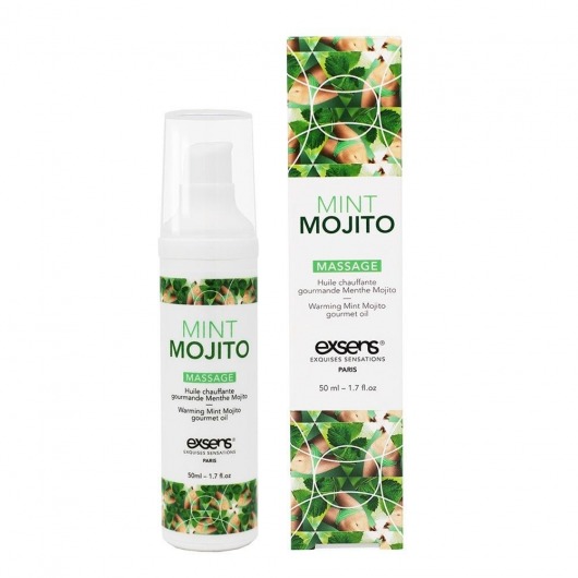 Разогревающее массажное масло с ароматом мохито Gourmet Mint Mojito - 50 мл. - Exsens - купить с доставкой в Прокопьевске