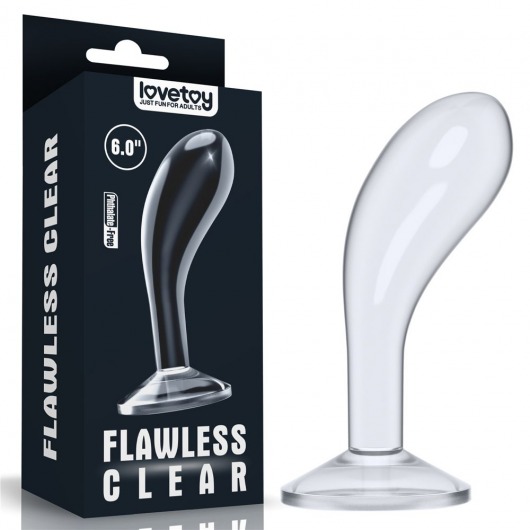 Прозрачный стимулятор простаты Flawless Clear Prostate Plug - 15 см. - Lovetoy - в Прокопьевске купить с доставкой