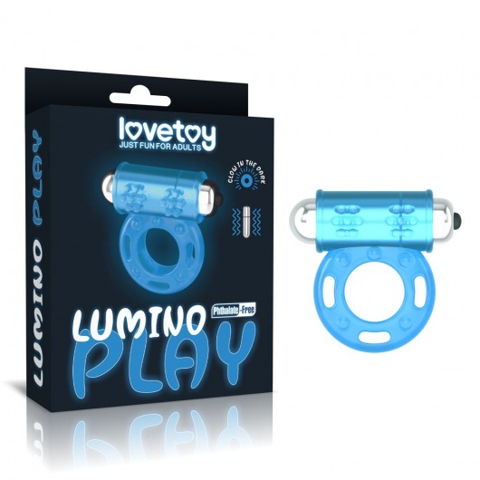 Голубое, светящееся в темноте эрекционное виброкольцо Lumino Play Vibrating Penis Ring - Lovetoy - в Прокопьевске купить с доставкой