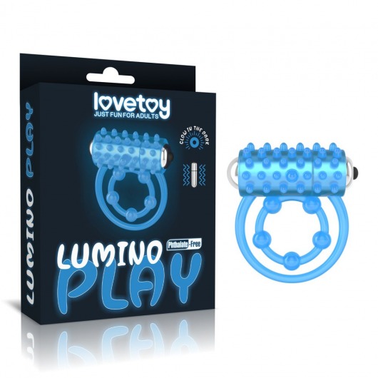 Голубое, светящееся в темноте виброкольцо Lumino Play Vibrating Penis Ring - Lovetoy - в Прокопьевске купить с доставкой