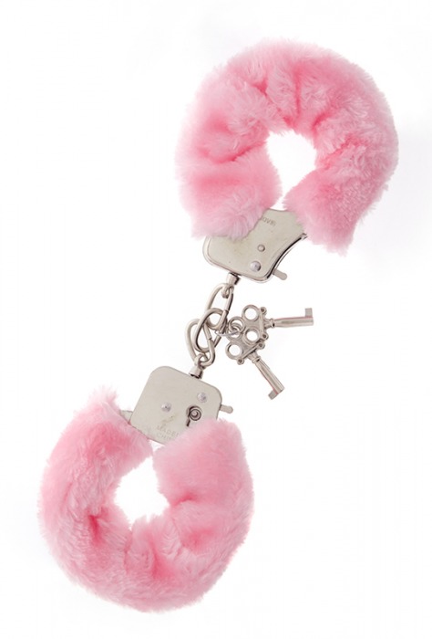 Металлические наручники с розовой меховой опушкой METAL HANDCUFF WITH PLUSH PINK - Dream Toys - купить с доставкой в Прокопьевске