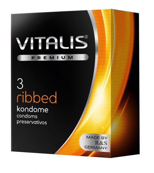 Ребристые презервативы VITALIS PREMIUM ribbed - 3 шт. - Vitalis - купить с доставкой в Прокопьевске
