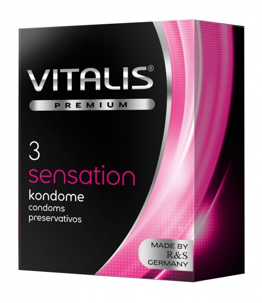 Презервативы с пупырышками и кольцами VITALIS PREMIUM sensation - 3 шт. - Vitalis - купить с доставкой в Прокопьевске