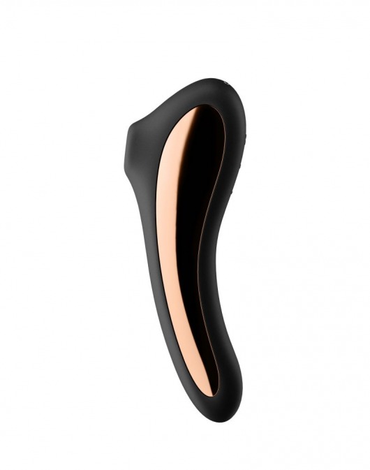 Черный вибромассажер Dual Kiss с вакуумной стимуляцией - Satisfyer