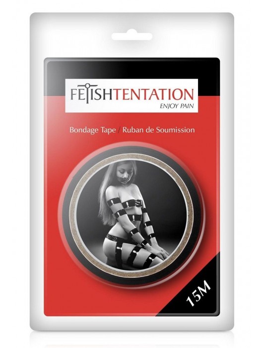 Черный скотч для фиксации - 15 м. - Fetish Tentation - купить с доставкой в Прокопьевске