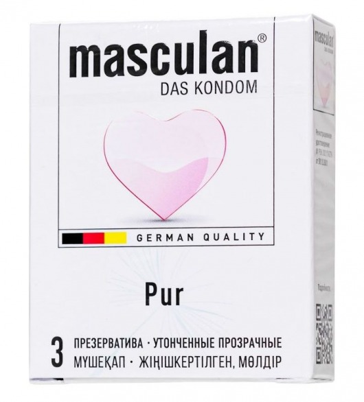 Супертонкие презервативы Masculan Pur - 3 шт. - Masculan - купить с доставкой в Прокопьевске